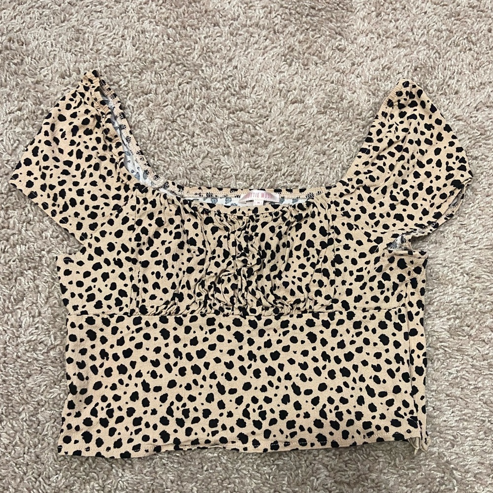 Lottie Moss leopard print crop top